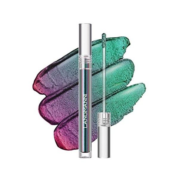 Peacock Blue Turns Green Chameleon Liquid Eyeshadow Tri-color Diamond Sparkling Liquid Eyeshadow Pack unique PEACOCK 