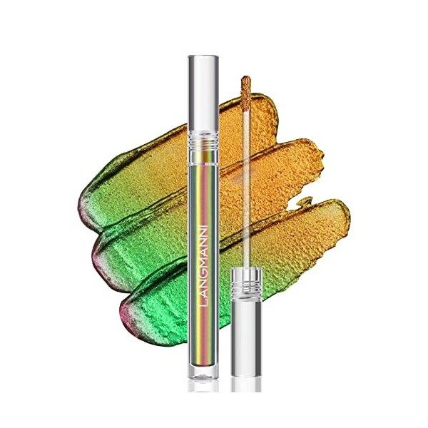 Peacock Blue Turns Green Chameleon Liquid Eyeshadow Tri-color Diamond Sparkling Liquid Eyeshadow Pack unique PEACOCK 