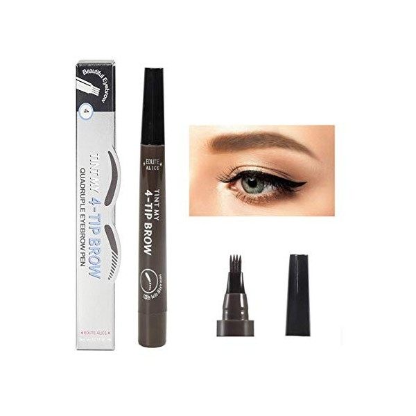 Lot de 2, Crayon à Sourcils, Crayon Yeux Waterproof, Crayon Sourcil, Maquillage Sourcil Stylo Sourcil - 2 Dark Brown Marron