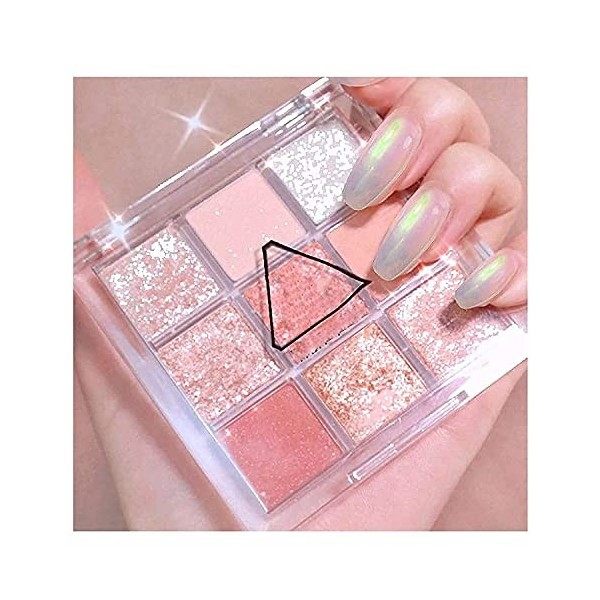 Eyeshadow Palette Makeup-Matte Shimmer 9 Colors-Highly Pigmented-Waterproof Long Lasting Pigmented Eyeshadow Powder Cosmetics