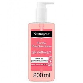 Neutrogena Gel Nettoyant Visage au Pamplemousse Rose, Anti-Imperfections, 1 Flacon Pompe de 200 ml