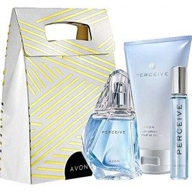 Avon Perceive Coffret de 3 parfums pour elle – Parfum floral/longue durée – Eau de parfum, lotion pour le corps, spray de poc
