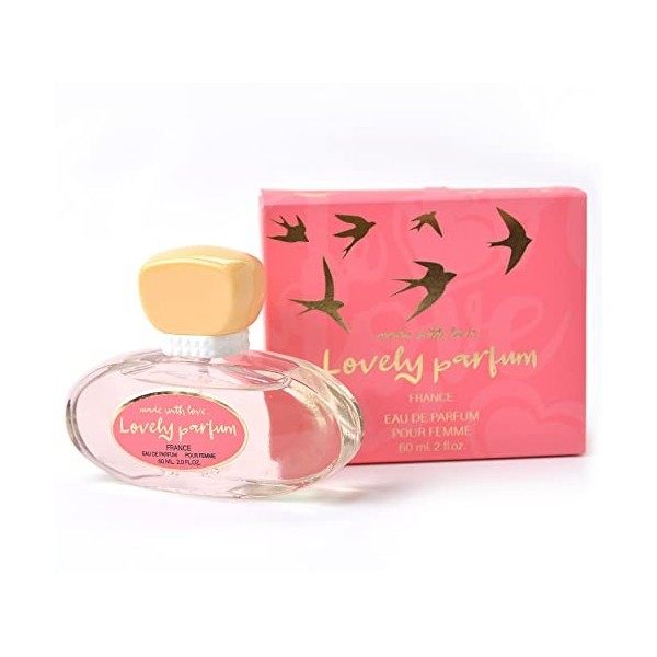 MADE WITH LOVE Eau de parfum pour femme 60 ml - Fabriqué en France - Produit de Grasse LOVELY PARFUM [Floral & Oriental] 