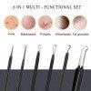 Boxoyx Kit de 6 extracteurs de comédons avec étui en métal pour retirer rapidement et facilement les boutons, points noirs, p