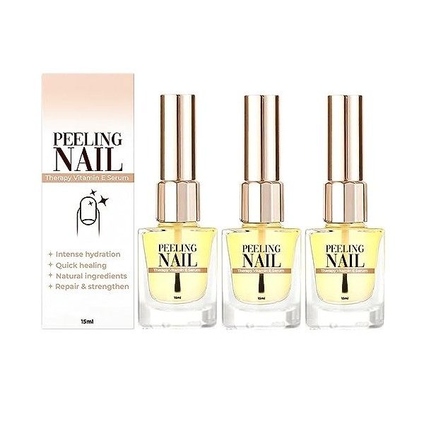 Gfouk Peeling Nail Therapy Sérum à la vitamine E, Sérum de croissance et de renforcement des ongles, Essence de réparation de