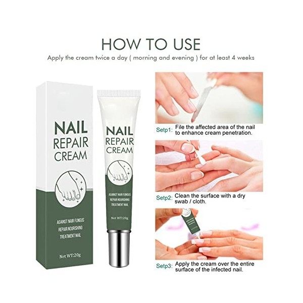 KENANLAN Crème Réparatrice pour les Ongles, Crème Hydratante Professionnelle de Traitement de Lonychomycose des Ongles pour 