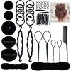 Accessoires de Coiffure, Lictin Set dOutils de Coiffure Cheveux Coiffure Stylisée Accessoire Cheveux Filles Eponge en Mousse