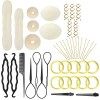 Accessoires de Coiffure, Lictin Set dOutils de Coiffure Cheveux Coiffure Stylisée Accessoire Cheveux Filles Eponge en Mousse