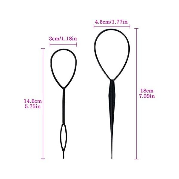 Sularpek Outil de Queue de Cheveux, 2pcs Tresse Outil de Coiffure, Aides à La Coiffure pour Simples et Élégantes, Styling Coi