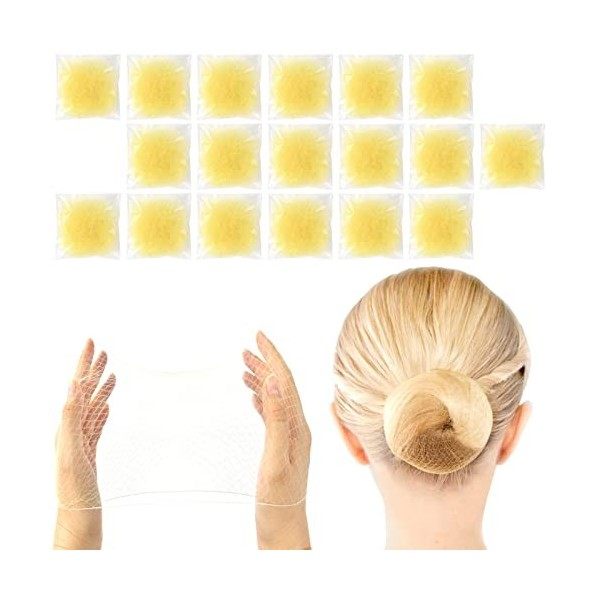 Sularpek Filet Chignon ,24 Pièces Filets À Cheveux, Filet Chignon Invisible, et 10 Pcs U Forme Pince, Filets à Cheveux Élasti