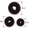 3 Pièces Donut Bun Maker Coiffure Chignon Bague Chignon Set pour les Cheveux Chignon Large, Medium et Small Marron 