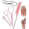 XPEX Lot de 6 Accessoires de Coiffure, kit de Coiffure tressée, Outils de Coiffure, Accessoires de Coiffure pour débutants po