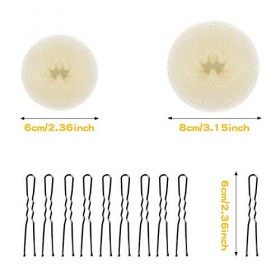 Lot de 4 Sonuts Chignon et 10 Épingles à Cheveux,Donut Cheveux Blonds Accessoires pour Chignon de Style Donut, Anneaux Donut 