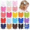 Lot de 40 barrettes à cheveux en ruban gros-grain pour filles, accessoires pour cheveux pour enfants et tout-petits