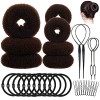 31pcs Donuts Cheveux Ensemble De Bun Maker Chignon Donut Bun Accessoires De Coiffure Chignon Magique Beignet Cheveux Tailles 