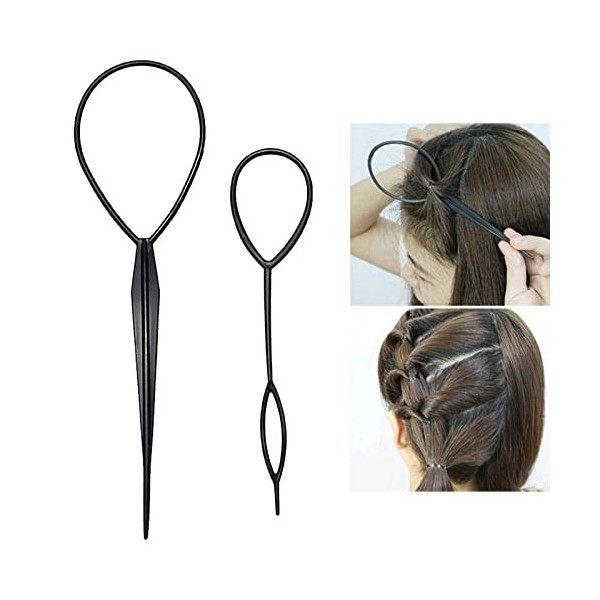 iTauyees Lot de 2 Accessoires, Accessoires de Coiffure, Aides à La Coiffure, Chignon Accessoire pour Les Débutants, Rose