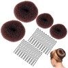 Sularpek Donuts Chignons Épingle à Cheveux, Machine à Chignon 4 pièces, Ensemble en Forme danneau, avec 20 Pinces en Forme d