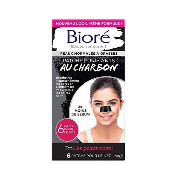 BIORÉ 6 Patchs Purifiants au Charbon Crème Jour et Nuit