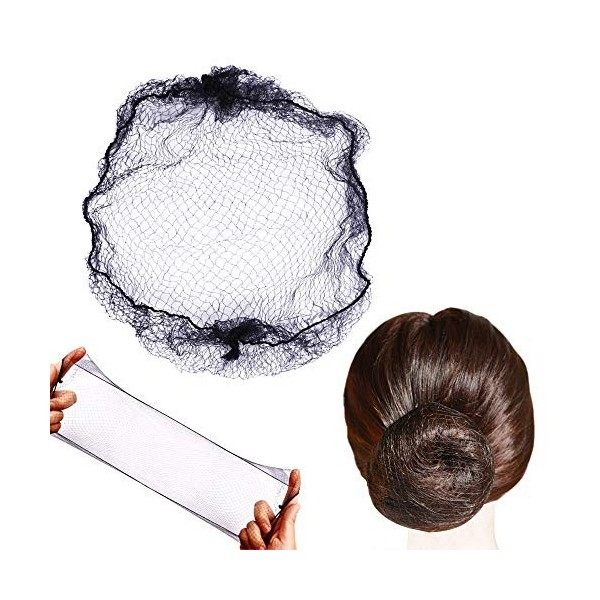 50 pcs Filets à Cheveux invisibles pour chignon fixant des filets à cheveux élastiques Marron foncé 