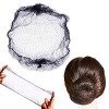 50 pcs Filets à Cheveux invisibles pour chignon fixant des filets à cheveux élastiques Marron foncé 