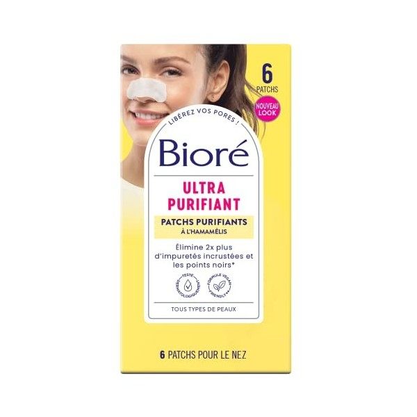 BIORÉ 6 Patchs Ultra Purifiants à lHamamélis Crème Jour et Nuit