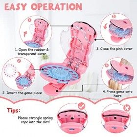 SEMKOTREE Machine a Strass pour Cheveux, Strass Cheveux a Coller Hair Bedazzler avec 420 Gemmes Décoratives, Bling Bling Bijo