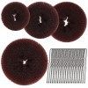 Donuts Chignons Épingle à Cheveux,4PCS Sonuts Chignon et 20 Épingles à Cheveux,Donut Cheveux Blonds Accessoires pour Chignon 