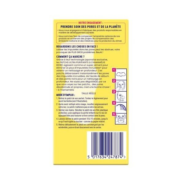 BIORÉ 6 Patchs Ultra Purifiants à lHamamélis Crème Jour et Nuit