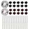 30 Pcs Filet Chignon, Filet Cheveux Invisible Filet à Cheveux Élastique avec 30 Pcs Pinces à Cheveux en Forme de U pour Danse