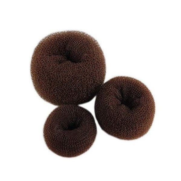 Fliyeong 3PCS/Lot Cheveux Chignon Accessoires Cheveux Donut Taille S+M+L-Brun foncé