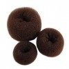 Fliyeong 3PCS/Lot Cheveux Chignon Accessoires Cheveux Donut Taille S+M+L-Brun foncé