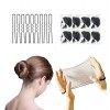 Filet Chignon Danse Set,50 Pièces Filets À Cheveux Invisibles Maille Élastique Bord avec 10 Pièces Or épingle à Cheveux Invis