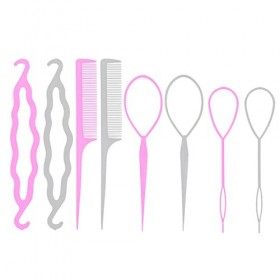 Fezf 4PCS Chignon de cheveux Maker,motif Coiffure outils et accessoires DIY Accessoires Cheveux Femme modelage Outil Kit Ense