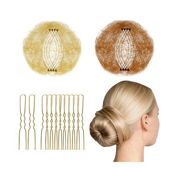 Filet Chignon Danse Classique Fille, 20 Pcs Filet Cheveux Chignon Invisible et 50 Pcs U Forme Pince pour Ballet Danseuse Infi