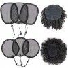 FSONA 6 Pièces Base De Queue De Cheval Filet De Tissage Casquettes Pour Faire Des Cheveux Chignon Extensible Cordon De Queue 