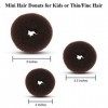 SiChun - Lot de 3 mini donuts à chignon - Pour cheveux châtains - Anneau en maille - Pour un chignon haut ou bas - Pour cheve