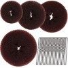 Teenitor Lot de 4 accessoires pour chignon - Marron