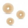 Beaute Galleria - Lot de 3 mini donut à chignon pour enfants de couleur beige.