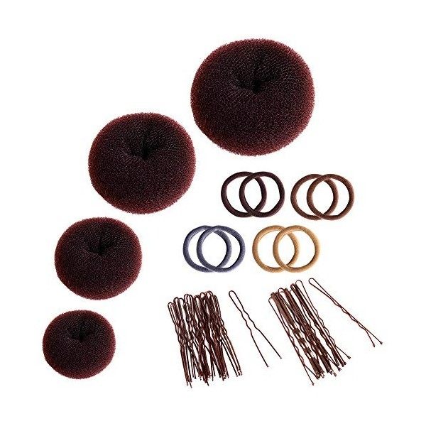 4 Pcs Donut Bun Accessoires de Coiffure Chignon Magique Beignet Cheveux Tailles Diverses Donuts à Chignon avec 8 Pcs Bande de