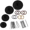 4 Pcs Donut Bun Accessoires de Coiffure Chignon Magique Beignet Cheveux Tailles Diverses Donuts à Chignon avec 8 Pcs Bande de