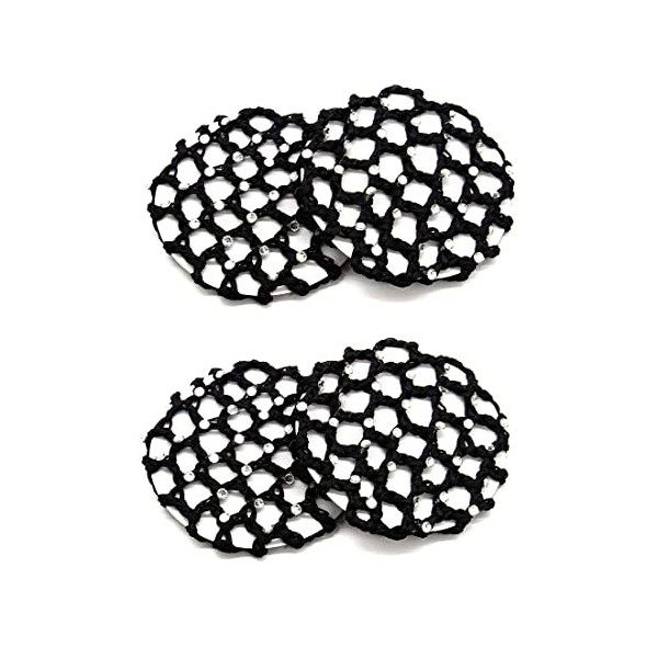 4pcs femmes en nylon Chignon Couverture Snoods Net cheveux pour les Ballet de danse de patinage