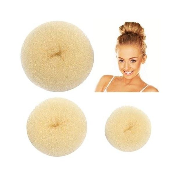 Styla Hair Lot de 3 donuts pour chignon 1 petit, 1 moyen, 1 grand Noir