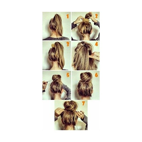 YaFex Lot de 4 donuts pour chignon 1 grand, 2 moyennes et 1 petite , 5 élastiques à cheveux, 20 épingles à cheveux, blond.