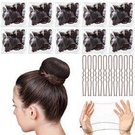 Ensemble de 27 accessoires de coiffure - Kit d'outils de tressage français  et pour chignons - Pinces à cheveux noires/barrettes/outil de