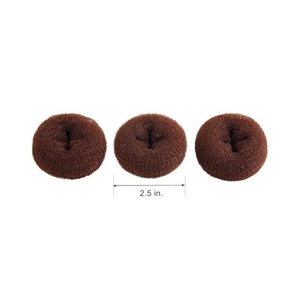 CLOTHOBEAUTY 3 chignon donuts de très petite taille pour bébé/enfants, pour cheveux fins et courts 6,4 cm , marron