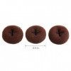 CLOTHOBEAUTY 3 chignon donuts de très petite taille pour bébé/enfants, pour cheveux fins et courts 6,4 cm , marron