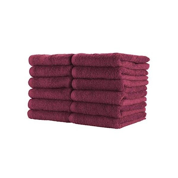 Arkwright Lot de 12 serviettes de salon sans eau de Javel bordeaux 16x27