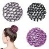 Filet à Chignon Strass,Filet à Chignon,3 Pièces Cheveux Snood Net,Filet à Chignon Noir,Filet Chignon Cheveux,Filet Cheveux Ch