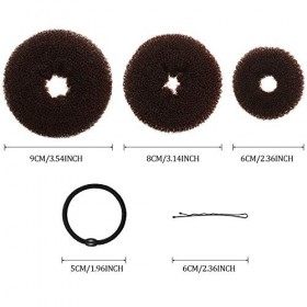 9 Pièces Donut Bun Maker Fabricant de Chignon de Cheveux Ensemble de Bun Maker Chignon de Style Anneau avec 12 Pièces Bandes 