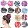 Lot de 12 équerres pour cheveux Chignon, DINSONG Retina pour cheveux Chignon Filles avec Perles, Lot de 12 équerres pour chev